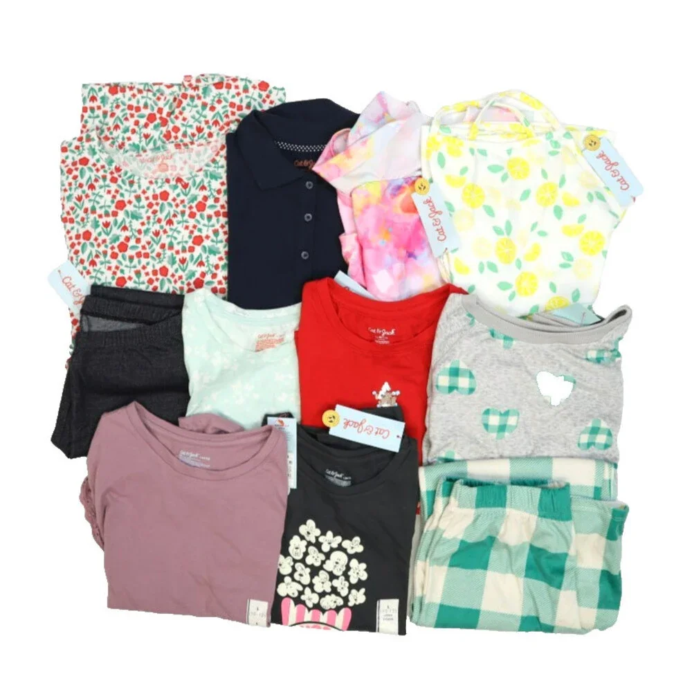 Cat & Jack Buk Lot Of 11 Girls Size 10/12 Mixed Season Tops Bottoms Dresses